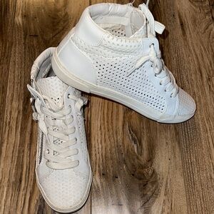 DV by Dolce Vita white perforated high-top sneakers
